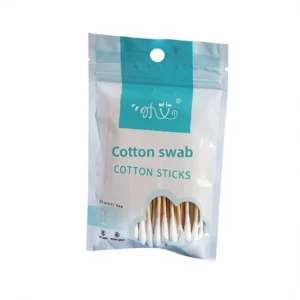 50 piece Bamboo Stick Cotton Swabs Disposable Portable Cleaning & Disinfecting Single Head Bagged