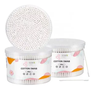 500 Count Cotton Swabs Natural Double Strong Wooden Cotton Tip Buds Ears Hypoallergenic Cruelty-Free Ear Swabs Storage