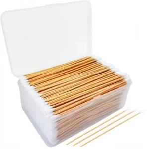 500 PCS Reusable 6 Inch Round Bamboo Sticks Lint Free Cotton Tips Dog Ear Cleaning Art Crafts Multi Function Cotton Swabs