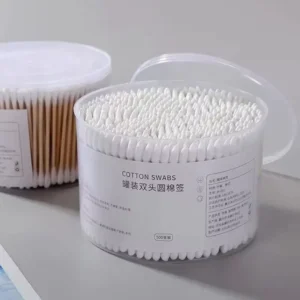 500PCS Disposable Cotton Swab Box with Double End Head Plastic Box for Makeup Removal Daily Cleaning Pet Care Multi Purpose Use