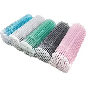 500Pcs Disposable Plastic Micro Applicator Brush Extension Micro Cotton Swab Mascara Wands 5Colors Micro Swab Applicator