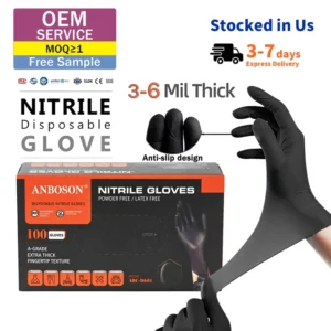 510K Black Blue 100% Nitrile Gloves 9 Inches Barber Tattoo Shop Beauty Pink Glove Custom Box Latex Free Black Nitrile Gloves