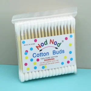 51pcs Bamboo & Wood Stick Cotton Swabs Custom Logo Multi-Purpose Ear Cleaning Qtips Cotton Ear Buds