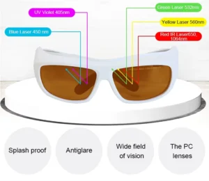532nm 1064nm OD6+ Laser Safety Glasses 755 808 Laser Protective Goggles for 2 Line YAG KTP Pico Laser Protection Eye Protection