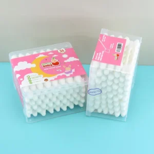 55pcs Organic Cotton Buds for Baby Coton Tige Qtips Medical Disposable Paper Stick Big Heads Cotton Swab