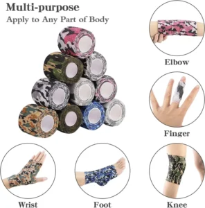 5CM Self-Adhesive Wrap Vet Bandage Camouflage Medical Elastic Sports Tattoo Wrist Swelling Cohesive Bandage