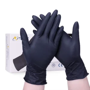 5Mil Disposable Nitrile Gloves Powder Free Black Tattoo Restaurant Gloves