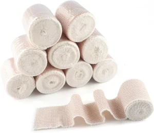 5cm Factory Medical Latex Cotton Compression High Elastic Bandage Roll with Hook and Loop Closure for First Aid