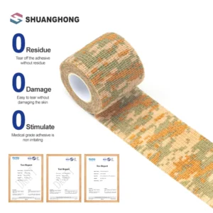 5cmx4.5m Easy Tear Elastic Camo Cohesive Bandage Tattoo Finger Wrap Protection