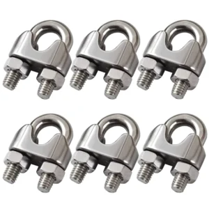 6 3/8 Inch M10 Cable Clamp 304 Stainless Steel Wire Rope Fastener U Bolt Saddle Metric System Clamps