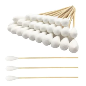 6 Inch Disposable Cotton Swabs 100pcs Single Tip Wooden Applicators Premium Wood Stick Cotton Bud for Personal Care