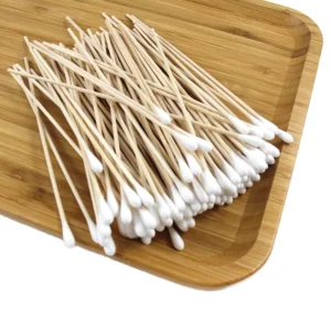 6 Inch Disposable Cotton Swabs 100pcs Single Tip Wooden Applicators Premium Wood Stick for Personal Care