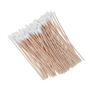 6″ Long Wood Stick Single Tipped Applicator 100pcs Sterile Medical Cotton Swabs