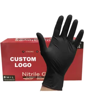 6 Mil Finger Texture Safety Gloves Heavy Duty Industrial Use Custom Logo Latex Free Powder Free Nitrile Disposable 9 inch OEM