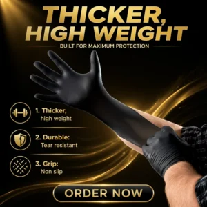 6 Mil XXL Black Nitrile Glove Household Heat Resistant Cooking Food Grade Car Repair Glove Factory Four Size Gloves Heavy Duty
