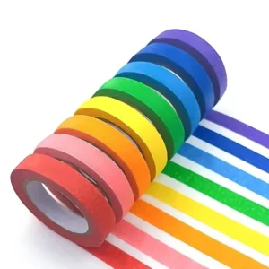 6 Pack Colored 0.94 Inch X 60yds of Colorful Craft Adhesive Painting Masking Tape Use DIY Decorative Kids Art Supplies