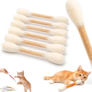 6 Pack with Catnip Cotton Swab Shape Kitten Chew Sticks Dental Teething & Boredom Buster Natural Catnip Kicker Toy for Indoor