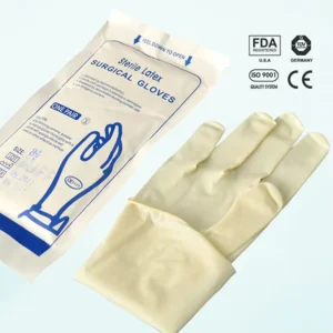 6.0 6.5 Disposable Surgical Latex Rubber Gloves Powdered Latex Surgical Gloves
