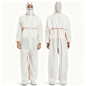 65g Microporous Breathable White Non-Woven Disposable Coverall Suit Safety Work Clothes Medical Protective