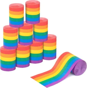 6cm * 10m Rainbow Crepe Paper Roll Hanging Ornaments for Birthday & Wedding Theme Party Wall Decor Streamer Ribbons