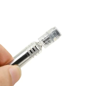 6cmX1cm Borosilicate Glass Body Eco Friendly Push Rod Syringe with Rubber Stopper and Transparent Lid