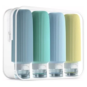 6oz 177ml Leak Proof Squeeze Brown Plastic Travel Bottle Kit Travel Bottle Set Refill Silicone Travel Bottles for Toiletries