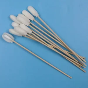 720 Lint Free Cleanroom Swab Applicator Foam Cover Cotton Swab Round Sponge Foam Swab with Wooden Stick