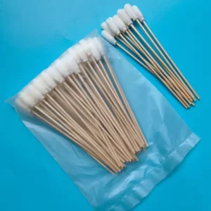 720 Lint Free Soft Foam Cover Cotton Swab Medical Devices Cleaning Foam Swab with Wooden Stick