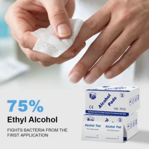 75% Alcohol Individually Wrapped 100pcs Alcohol Wipes for Home Care and Daily Surface Cleaning