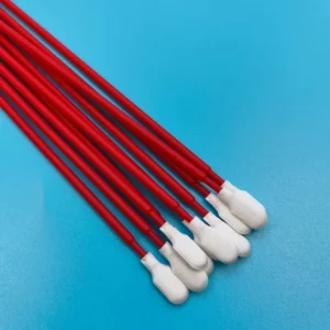 761 Lint Free Red PP Stick Paddle Head Microfiber Swab Car Cleaning Detailing Swab Cleanroom Swab for Semiconductor Cleaning