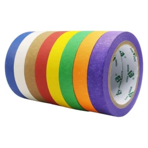 8 Rolls Colored Rubber Adhesive Crepe Paper Painter Tape Masking Tape 25MM x 50m for Painting Decoration