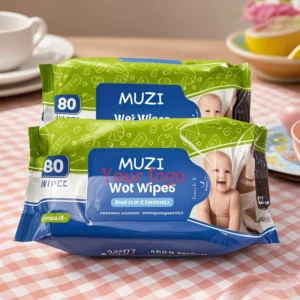 80 Pcs OEM Custom Logo Pure Water Antibacterial Extra Soft Non Woven Biodegradable Organic Baby Wet Wipes for Baby Children