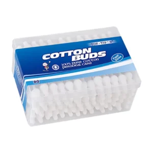 80PCS Big Heads Baby Safety Paper Stick Cotton Buds Baby Cotton Swabs