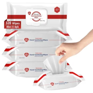 80ct Unscented Alcohol Free Hand Sanitizing Wipes Eco Friendly Wet Wipe 320 Wipes (80 * 4)
