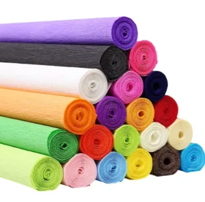 80g/m 50*250CM High Strength Biodegradable Fire Proof Papel Crepe Roll Handmade Paper Flower Home Decor Customized Color