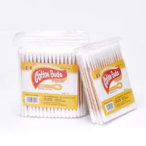80pcs Disposable Bamboo Cotton Two Head Multifunctional Cotton Swabs for Ear Cleaning & Makeup Removal
