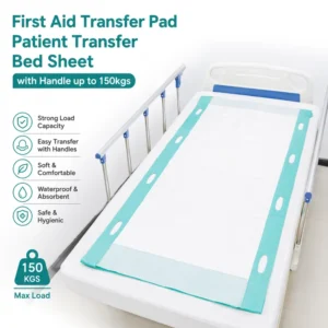 80x190cm Nonwoven Disposable Lift Sheet Patient Transfer Pad With Handles Disposable Transfer Pad for Patient Handling