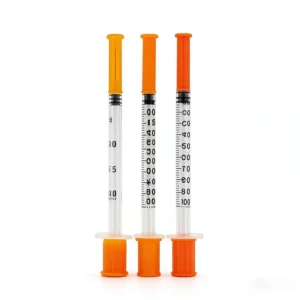 8mm Syringes Sterile Disposable Safety Animal Healthcare Insulin 0.5ml Syringes with 5 16” Needle and 31g Gauge