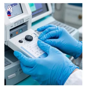 9 Inch Blue Nitrile Disposable Safety Gloves Powder Free with Touch Screen and Excellent Hand Protection