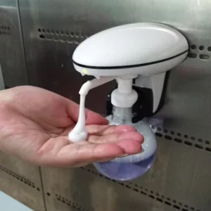 ABS Wall Mounted 1000ml Automatic Foam Double Soap Dispenser with Sanitizing and Hand Wash Functions Alcohol Compatible