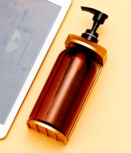 ABS Wall Mounted Hotel Use Single Chamber 300ml Manual Soap Shampoo Dispenser with Hand Sanitizer Holder