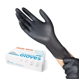 ANBOSON 510K Non Sterile Fingertips Textured Tattoo Protective Safety Powder Free Disposable Black Nitrile Gloves Manufacturers