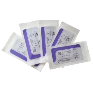 Absorbable Suture with Reverse Cutting Needles Polyglactin 910 Veterinary Polydioxanone Surgical Nylon Suture 10/0