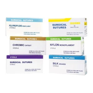 Absorbable Veterinary Surgical Suture with Needle 3-0 4-0 75cm Polyglactin 910 Chromic Catgut Instrument