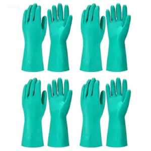 Acid Alkali Proof Disposable Nitrile Gloves Powder Free Non Sterile Smooth Full Texture Green for Lab Use