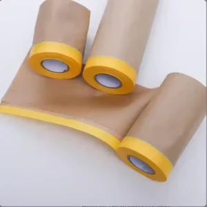 Acrylic Adhesive Single Sided Self Adhesive Kraft Paper Tape Pre Taped Masking Paper for Protection