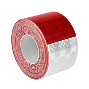 Adhesive Red White Dual Color Prismatic Reflective Conspicuity Warning Tape for Different Vehicles