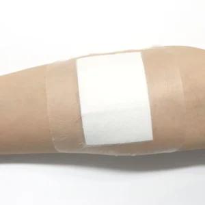 Adhesive Sterile Medical Use PU Film Adhesive Wound Care Dressing with Non woven Absorbent Pad
