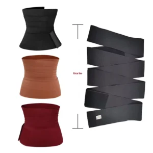Adjustable Elastic Wrap Abdominal Bandage Waist Belt Hook Loop Closure Polyester Nylon Sports Fitness Yoga Postpartum Body