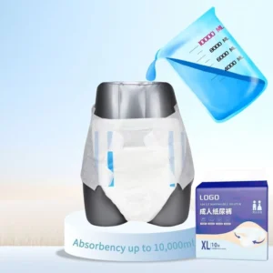 Adult Disposable Bamboo Printed Diapers 8000ml Super Absorbent Ultra Thick 3D Leak Prevention Breathable